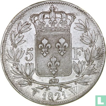 France 5 francs 1821 (W) - Image 1