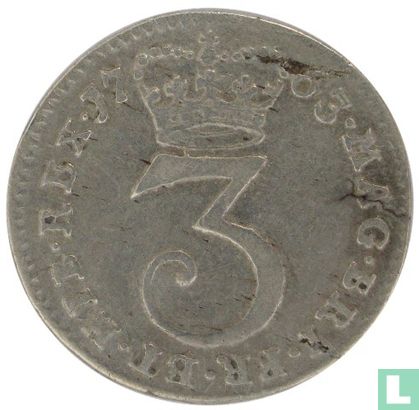 Verenigd Koninkrijk 3 pence 1763 - Afbeelding 1