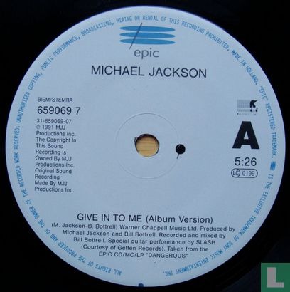 Give in to me Single 659069 7 (1993) - Jackson, Michael - LastDodo
