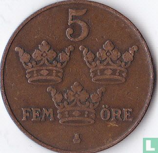 Sweden 5 ore 1911 (wide mintmark) - Image 2