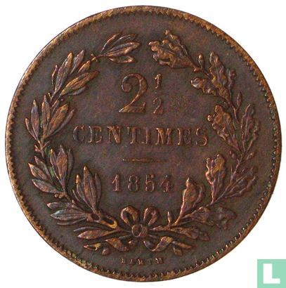 Luxembourg 2½ centimes 1854 (avec empattement) - Image 1