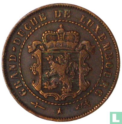 Luxembourg 2½ centimes 1854 (avec empattement) - Image 2