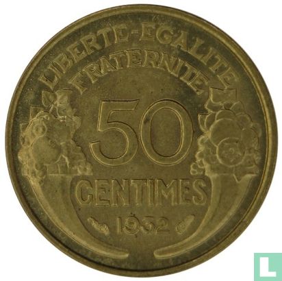 France 50 centimes 1932 (9 et 2 ouverts) - Image 1
