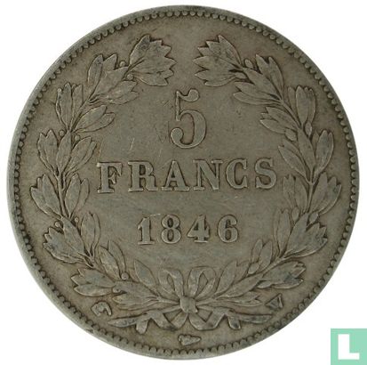France 5 francs 1846 (W) - Image 1