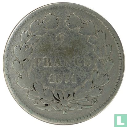 Frankrijk 2 francs 1871 (K - zonder legenda) - Afbeelding 1