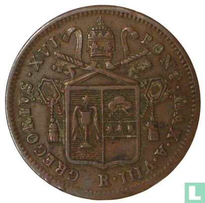 États pontificaux ½ baiocco 1838 (R) - Image 2