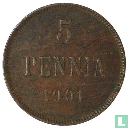 Finland 5 penniä 1901 - Image 1