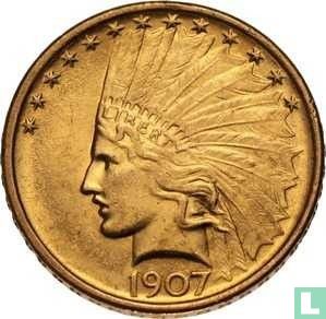 Verenigde Staten 10 dollars 1907 (Indian head - zonder punten) - Afbeelding 1