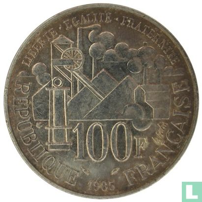 France 100 francs 1985 "100th Anniversary of Emile Zola's novel - Germinal" - Image 1