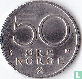 Norwegen 50 Øre 1983 - Bild 2