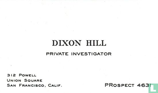Dixon Hill's Business Card - Image 3