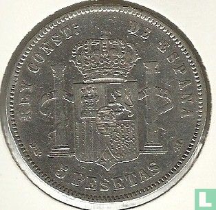 Spain 5 pesetas 1877 - Image 2