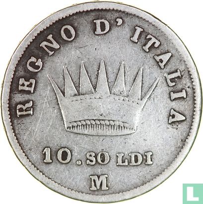 Royaume d'Italie 10 soldi 1814 - Image 2