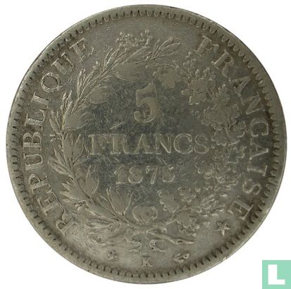 France 5 francs 1875 (K) - Image 1