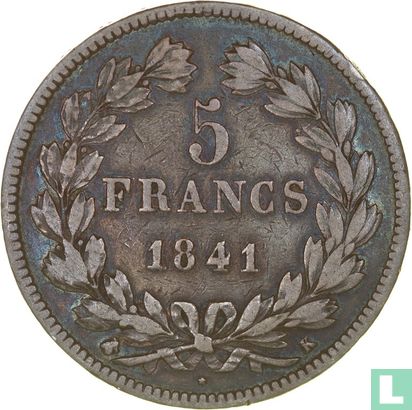 Frankrijk 5 francs 1841 (K) - Afbeelding 1