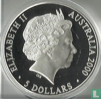 Australië 5 dollars 2000 (PROOF) "Summer Olympics in Sydney - Sydney Opera House" - Afbeelding 1