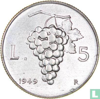 Italien 5 Lire 1949 - Bild 1