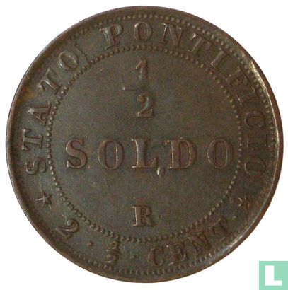États pontificaux ½ soldo 1867 (XXI) - Image 2