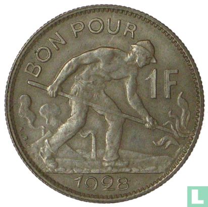 Luxemburg 1 franc 1928 - Afbeelding 1