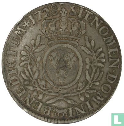France 1 écu 1728 (Pau) - Image 1