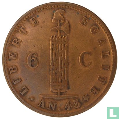 Haïti 6 centimes 1846 - Image 2