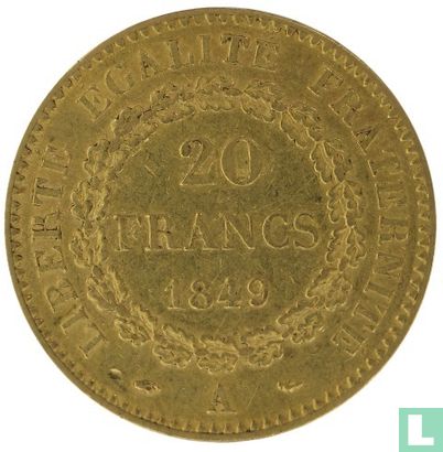 Frankrijk 20 francs 1849 (geest van de vrijheid) - Afbeelding 1