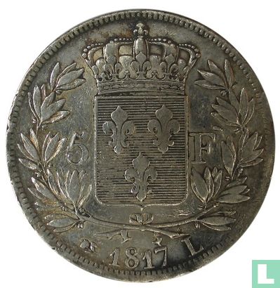 Frankrijk 5 francs 1817 (L) - Afbeelding 1