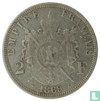 Frankrijk 2 francs 1869 (BB) - Afbeelding 1