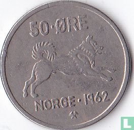 Norwegen 50 Øre 1962 - Bild 1