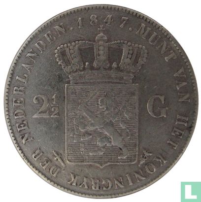 Nederland 2½ gulden 1847 - Afbeelding 1