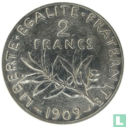 Frankrijk 2 francs 1909 - Afbeelding 1