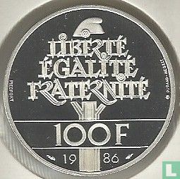 Frankrijk 100 francs 1986 (Piedfort - Zilver) "Centenary Statue of Liberty 1886 - 1986" - Afbeelding 1