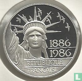 Frankrijk 100 francs 1986 (Piedfort - Zilver) "Centenary Statue of Liberty 1886 - 1986" - Afbeelding 2