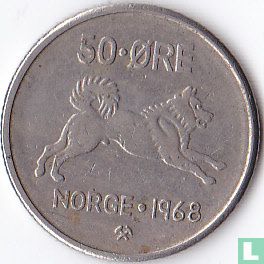 Norwegen 50 Øre 1968 - Bild 1