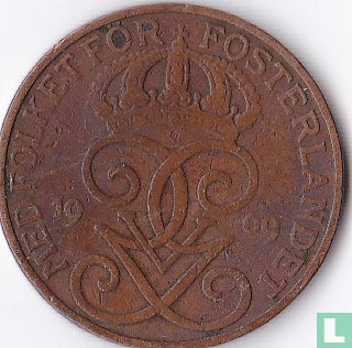 Schweden 5 Öre 1909 (kleines Kreuz auf Krone) - Bild 1