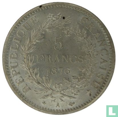 France 5 francs 1876 (A) - Image 1