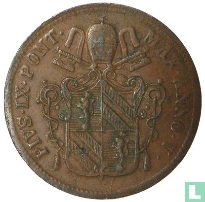 États pontificaux 1 baiocco 1850 (V R) - Image 2