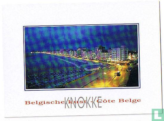 Knokke - Belgische kust - Côte Belge - Albertstrand - Albert Plage - Zeedijk en strand bij nacht - Plage et Digue la nuit