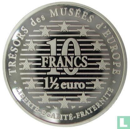 Frankrijk 10 francs / 1½ euro 1996 (PROOF) "David by Michaelangelo" - Afbeelding 2