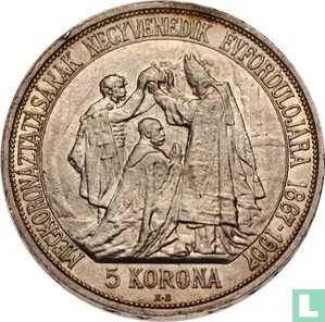Hongrie 5 korona 1907 "40th anniversary of the Coronation of Franz Joseph I" - Image 2