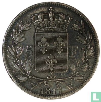 France 5 francs 1817 (W) - Image 1