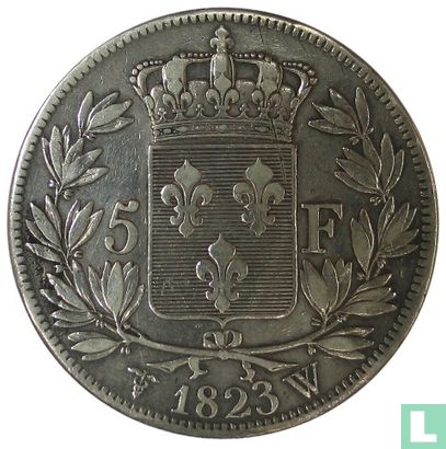 Frankrijk 5 francs 1823 (W) - Afbeelding 1