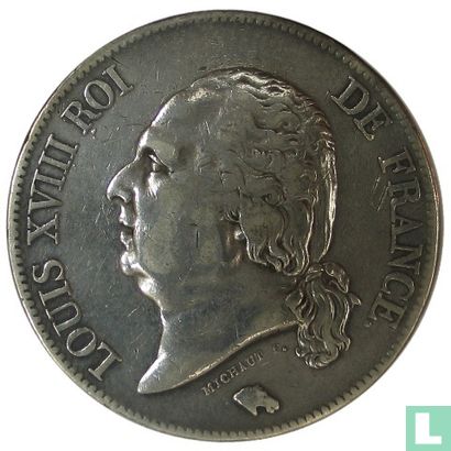 France 5 francs 1823 (W) - Image 2