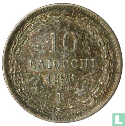Kerkelijke Staat 10 baiocchi 1858 (XIII R) - Afbeelding 1