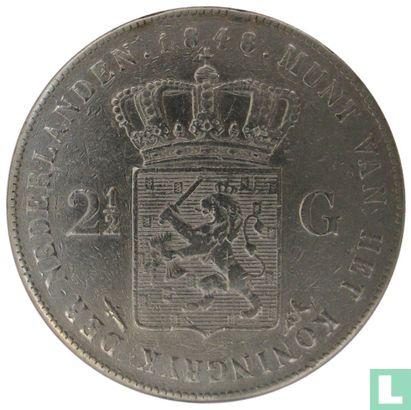 Niederlande 2½ Gulden 1848 - Bild 1