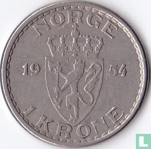 Norwegen 1 Krone 1954 - Bild 1