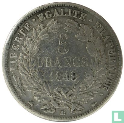 Frankrijk 5 francs 1849 (Ceres - BB) - Afbeelding 1