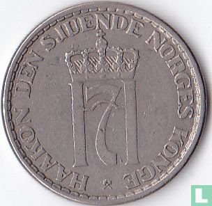 Norvège 1 krone 1954 - Image 2