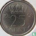 Nederland 25 cent 1958 - Afbeelding 1