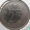 Nederland 25 cent 1954 - Afbeelding 1